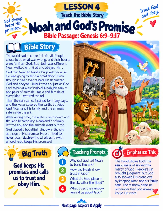 Lesson 4: Noah and God’s Promise — Bible story preview